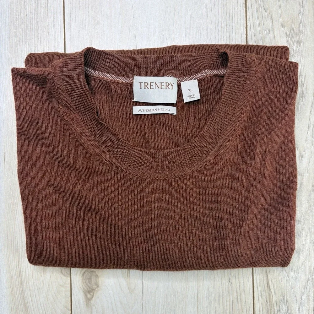 Trenery Jumper Mens XL Extra-Fine Australian Merino Wool Knit Sweatshirt